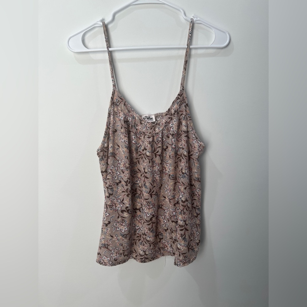 Pulse Floral Tan and Cream Camisole